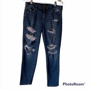 Joe’s Distressed Mid Rise Slim Crop Jeans